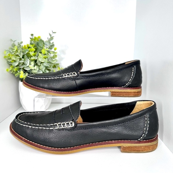 Sperry Women’s Seaport Penny Black Leather Loafer Shoes Size 8 - Picture 4 of 10